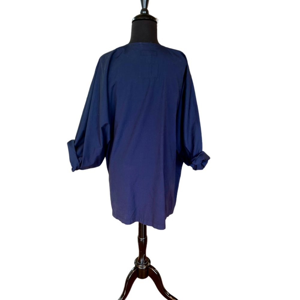 Monitaly Oversized 100% Cotton Navy Peasant Jacket Size XS - Picture 4 of 12